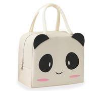 SiSfeL Lunch Bag Leggera e Portatile, Borsa Frigo Impermeabile Interno in Alluminio, Borsa Termica Manutenzione di Freddo e Caldo, Riutilizzabili Lunch Cooler Bags per Uomo/Donna/Bambino(Panda)