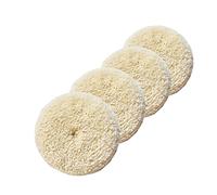 Sisha - Confezione da 4 tamponi per lucidatura in lana, 17,8 cm, con gancio e anello posteriore per composto, taglio e lucidatura, 100% lana naturale, spessi e aggressivi