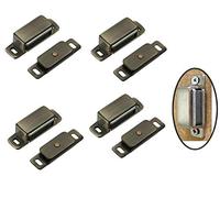 SISI UK® Confezione da 4 magneti per armadietti, resistenti magneti per ante di armadietti, 6 kg, color bronzo antico, resistenti, con viti, per chiusura di armadietti da bagno e cucina, chiudiporta