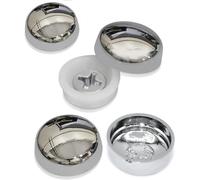 SISI UK Tappi Cromati a Cupola per Viti a Specchio da 6 g e 8 g, Coperture Decorative per Specchi, Calibro 6-8, Confezione da 10