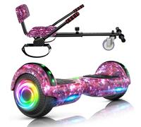 SISIGAD Hoverboard con Hoverkart,Overboard con Hoverkart per bambini, Hoverboard con musica bluetooth e luci a LED