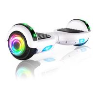 Sisigad hoverboard monociclo scooter 16,5 cm a due ruote autobilanciante hoverboard con altoparlante Bluetooth e luci LED scooter elettrico per adulti Kids Gift UL 2272 certificata, White-Bluetooth