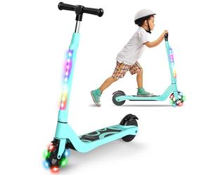 SISIGAD Monopattino elettrico per bambini da 6 a 12 anni, monopattino elettrico per bambini da 5,3 pollici, con luci LED lampeggianti e 3 altezze regolabili, massimo 10 km/h, motore da 45 W, carico