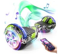SISIGAD Self-balancing Hoverboard, Bluetooth and coloured LED lights, gifts for children
