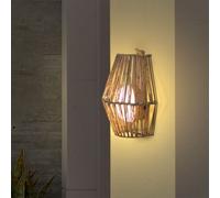 Sisine Boho-Style LED Seagrass Akku-Außenwandlampe