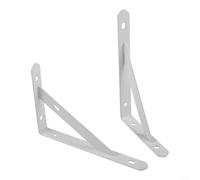 SiSinkal 2 staffe per mensole in metallo ispessito, a forma di L, ad angolo retto, telaio di supporto in acciaio resistente, per casa, giardino, cucina, libreria, nero, 30,5 cm (bianco, 15,2 cm)