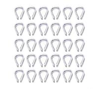 SiSinkal 30 ditali M2 per funi metalliche in acciaio inossidabile con morsetti 304 clip per cavi di diametro 1/8 di pollice di diametro, per tende e stendibiancheria con finitura argento (m6)