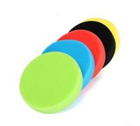 SiSinkal 5 cuscinetti in schiuma per lucidatura auto, 12,7 cm, 15,2 cm, rotondi, piatti, in spugna per lucidatura di vetro, acciaio inossidabile, strumenti di manutenzione e manutenzione auto, verde