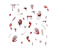 Sisinkal 8 fogli autoadesivi di impronte di mani di sangue di Halloween in PVC per finestre, pareti, porte, decorazioni per interni ed esterni, decorazione per la casa infestata