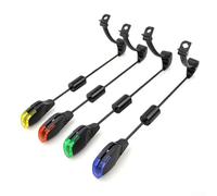 SiSinkal Allarmi a LED per pesca alla carpa, con supporto magnetico e base rimovibile, per attrezzatura da pesca notturna all'aperto, jack standard da 2,5 mm, set da 4 unità