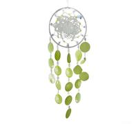 SiSinkal Campanelli a vento con conchiglie verdi per decorazione della camera da letto, ornamenti melodiosi fatti a mano con suono lenitivo per soggiorno, giardino, patio e accessori decorativi per la
