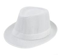 SiSinkal Cappello classico in lino piatto a tesa corta, estivo, per uomini e donne, colore rosso vino (bianco)