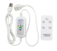 SiSinkal Cavo temporizzatore con telecomando USB, velocità regolabile, per ventole USB e luci LED, prolunga da 150 cm, 4 impostazioni timer (2/4/8/12 h), 5 V, 2 A, bianco