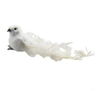 Sisinkal Confezione da 4 colombe artificiali in schiuma, uccellini della pace, decorazioni per matrimoni, per interni ed esterni, con piedini a clip, 15 cm