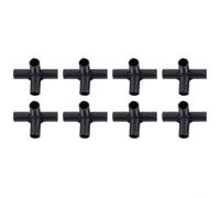 Sisinkal Connettori per tubi in PVC a 4 vie, raccordi in plastica nera per telaio serra, struttura di supporto per piante, progetti di costruzione per interni ed esterni, 8 mm/12 mm/16 mm/19 mm (12 mm