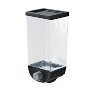 Sisinkal Contenitore da parete per alimenti e cereali, con design a bocca larga, contenitore per alimenti secchi per riso, cereali, noci, fagioli, organizer da cucina, nero e bianco, 1 l, 1,5 l (1,5 l