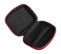 SiSinkal Custodia per auricolari con cerniera per KZ ZS10 Pro, ZSN, ED9, custodia per cuffie in pelle PU per cavi auricolari, custodia compatta 9,5 x 8 x 4 cm con cinturino per appenderlo (nero)