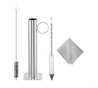 SiSinkal Kit con idrometro per sciroppo d'acero e tazza di prova in acciaio inossidabile con spazzola per la pulizia, Baume accurato per strumento di misurazione Brix per test del contenuto di