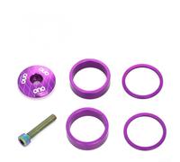 Sisinkal Kit di guarnizioni ad anello per sterzo bicicletta, diametro 28,6 mm, distanziali con tappo superiore, set di bulloni per steli da 1 1/8" (viola)