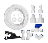 Sisinkal Kit di installazione per linea idrica, 15 m, con raccordi multipli, connettori a T diritti a gomito per sistema di refrigerazione Ice Maker bianco (20 m)