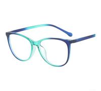 SiSinkal Occhiali con blocco della luce blu, per donne e uomini, montatura in policarbonato colorato, anti affaticamento degli occhi, lenti piatte leggere (blu diventa verde)