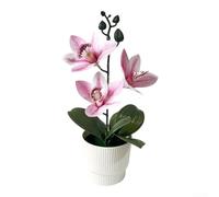 SiSinkal Orchidea artificiale Cymbidium in vaso a righe per pellicola ultra realistica, 26,5 cm, per casa, ufficio, matrimonio, decorazione da tavolo (rosa)