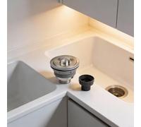 SiSinkal Scolapiatti per lavello in acciaio inox per lavelli da cucina a vasca singola, dotato di tecnologia fonoassorbente e flusso d'acqua rapido per prevenire gli intasamenti, per il lavaggio