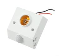 SiSinkal Smart E27 Portalampada a induzione a infrarossi con sensore di movimento, distanza di rilevamento regolabile 3-5 m e impostazioni di ritardo, per corridoi, scale, balconi, bianco