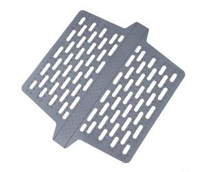 Sisinkal Sottosella in silicone per lavello da cucina, protezione per lavello da cucina, resistente al calore, con trama a fantasia, design scavato, grigio, 32,3 x 27,2 cm
