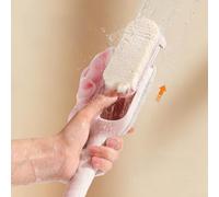 SiSinkal Spazzola da bagno con manico lungo con setole morbide per un facile lavaggio della schiena e una pulizia delicata della pelle, perfetta per la doccia e la vasca da bagno quotidiana (rosa)