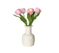 SiSinkal Tulipani artificiali composizione floreale per vaso da spremere a mano realistici texture floccata in seta 5 x 5 cm, decorazione da tavolo, casa e ufficio (D)