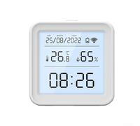 SiSinkal Zigbee, termometro e igrometro wireless con display LCD, avvisi domestici intelligenti e dati cronologici per il controllo del clima interno, bianco