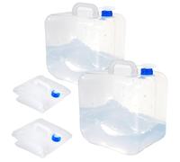 SISKEYCOOC Confezione da 2 contenitori per l'acqua pieghevoli con rubinetto e gancio, senza BPA, secchio pieghevole, contenitore per l'acqua per campeggio, escursionismo, kit di sopravvivenza, 10 l/20