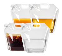 SISKEYCOOC Confezione da 4 taniche pieghevoli per acqua da 5 l, 10 l, senza BPA, borsa per l'acqua potabile, con manico per campeggio, emergenza, escursionismo (4 x 5 l)