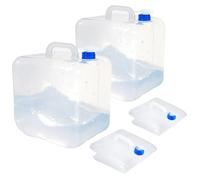 SISKEYCOOC Set di 2 taniche per acqua pieghevoli con rubinetto e gancio, serbatoio dell'acqua senza BPA, serbatoio dell'acqua con rubinetto, maniglia per il trasporto, per campeggio, escursioni