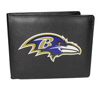 Siskiyou NFL Sport Mens Baltimore Ravens Bi-fold Portafoglio Grande Logo One Size Nero
