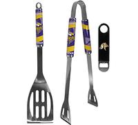 Siskiyou Sports NFL Minnesota Vikings - Set da 2 pezzi per barbecue e apribottiglie, colori della squadra, taglia unica