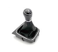 SISS Pomello del cambio a 6 marce, compatibile con VW Golf 5 V, Golf 6 VI, set completo con cuffia del cambio Rhamen, pomello nero/cromato plug play, ricambio per 5K071113 1K071113 1K871113 1K871113