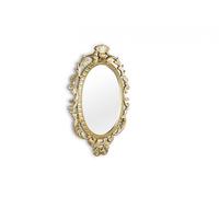 SISSI SPECCHIO CLASSICO DA PARETE CON CORNICE DECORATA NERA ORO CON GANCI X INSTALLAZIONE ORIZZONTALE E VERTICALE 44,5CM