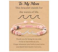 Sistble Regali ispiratori per le donne Bracciale Onda Regali di incoraggiamento Pietra Naturale Braccialetti di perline Life Is Tough Cheer Up Spirituale Pensieroso Ottieni Weel Regali Compleanno San