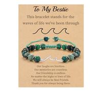 Sistble Regali ispiratori per le donne, braccialetto ondulato, regalo di incoraggiamento, pietra naturale braccialetti con perline Life Is Tough Cheer Up spirituale premuroso Get Weel regali