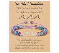 Sistble Regali ispiratori per le donne, braccialetto ondulato, regalo di incoraggiamento, pietra naturale braccialetti con perline Life Is Tough Cheer Up spirituale premuroso Get Weel regali