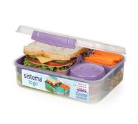 Sistema Bento Box TO GO | Contenitore per pranzo con vasetto per yogurt/frutta | 1,65 l | Senza BPA | Viola opaco