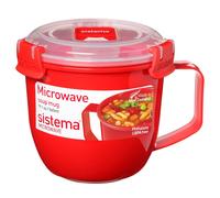 Sistema 1142 Tazza Polipropilene con Coperchio, 0.585 lt, Rosso, 565 ml Rosso Se