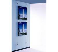 Sistema a cavetto per 2 pannelli porta-avvisi Tecnostyl in acril. 50x70cm elem. fiss. allumin. silver - SC215070V