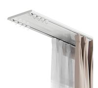 Sistema a Doppio Binario da soffitto: Doppi binari in Alluminio con rotelle silenziose, Adatti per divisori, Perfetti per soggiorni, camere da Letto, ospedali e bagni (Bianco, 5 metri/16,4 p