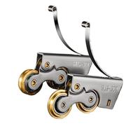 Sistema a rulli a doppia ruota Rulli for porta scorrevole da 2 pezzi for armadio, puleggia inferiore, cuscinetto, cucina, bagno, guida, rullo scorrevole(Double Copper Wheel)
