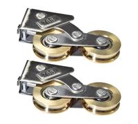 Sistema a rulli per porta scorrevole in acciaio inox con ruote in ottone, perfetto per porte doccia e armadi (2 pezzi)