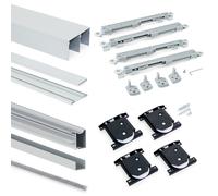 Sistema a Scorrimento Inferiore per Armadio 2 Ante 16 mm con Chiusura Soft Emuca