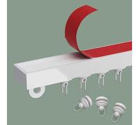 Sistema adesivo per tende da soffitto o parete, 300 cm, facile da installare, finitura liscia, non richiede trapano, perfetto per la decorazione della casa e la gestione dello spazio